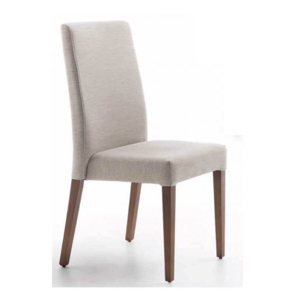 Silla tapizada GILDA moderna con patas en madera de haya