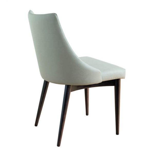 Silla moderna JANIS tapizada y patas en madera