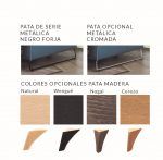 Sofa Isabel moderno asientos deslizantes acabado patas madera o acero