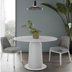 mesa comedor redonda fija boston laca salon cristal