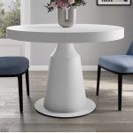 mesa comedor redonda extensible central verona laca torneada haya maciza