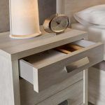 Mesita noche CAPRI detalle apertura cajon dormitorio matrimonio o juvenil