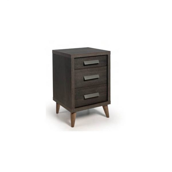 Mesita noche dormitorio moderno CAPRI con cajones y patas madera
