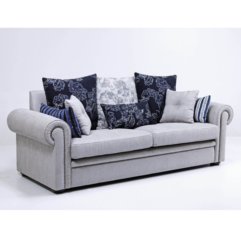 Sofá clásico modelo VOLGA tapizado patas madera Sofa salon comedor clasico VOLGA patas madera tapizado