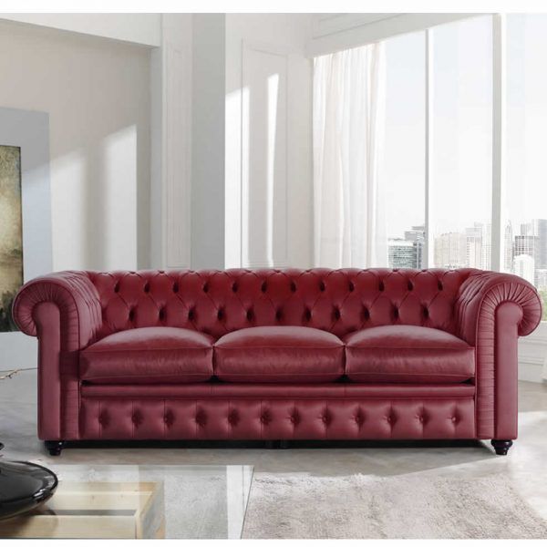 Sofa clasico YAIZA capitone piel