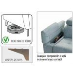 Detalle sofa Chaiselongue ABRIL con baúl en brazo