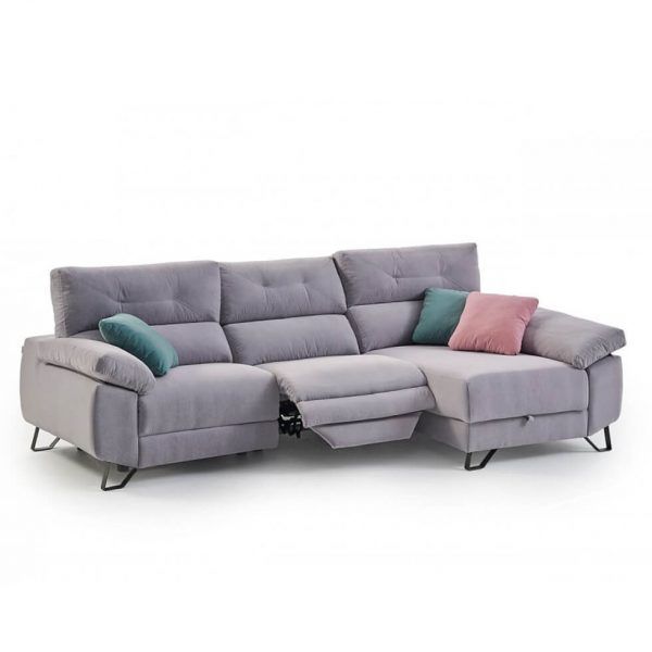 SofaChaiselongue salon moderno Relax LUSINI deslizante patas acero