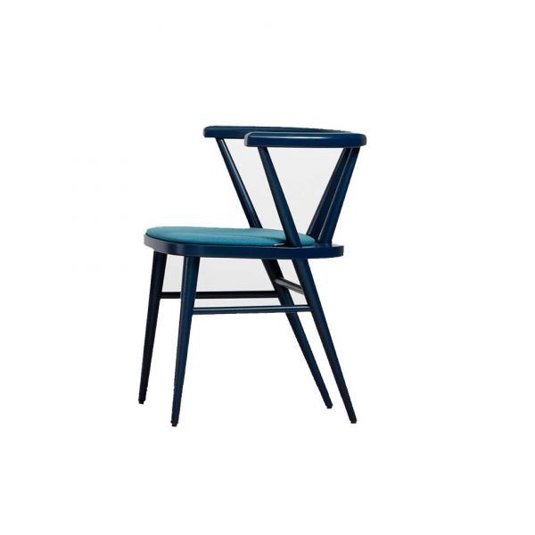 Sillas hosteleria LORCA nordica en madera asiento tapizado