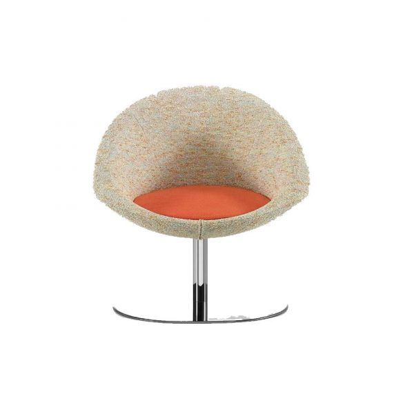 Sillon tapizado moderno CANADA Hosteleria pie central cromo brillo