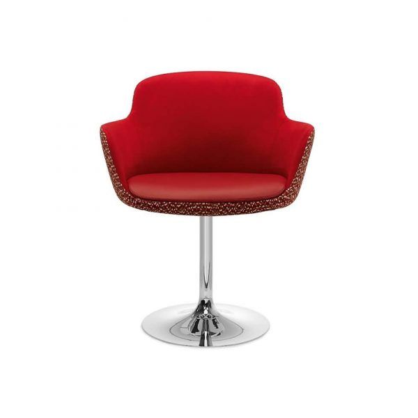 Sillon Hosteleria MIKONOS moderno tapizado pie cromo