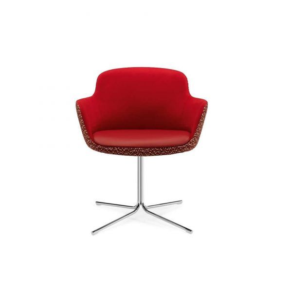 Sillon Hosteleria MIKONOS moderno tapizado patas cromo brillo