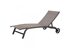 Tumbona mueble exterior con ruedas en aluminio