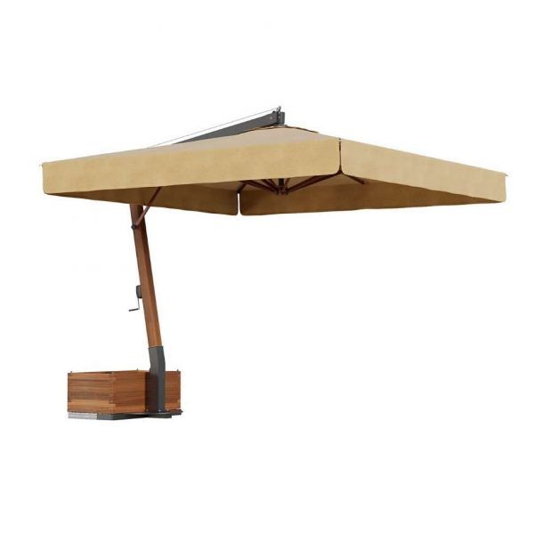 Parasol desplazado lateral LORETTO mueble de exterior aluminio y madera