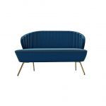 Sofa hosteleria TANYA tapizado patas oro moderno