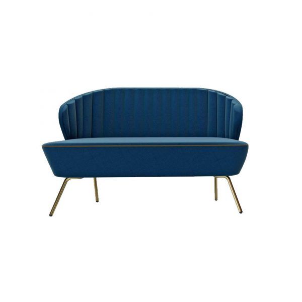 Sofa hosteleria TANYA tapizado patas oro moderno