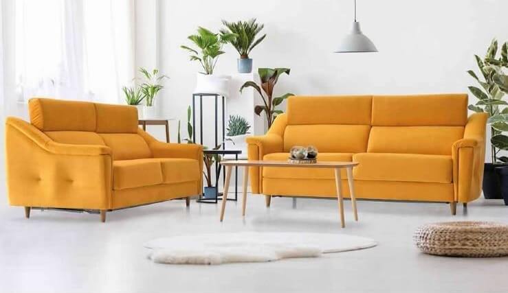 Sofa cama moderno apertura italiana patas madera 2-3 plazas