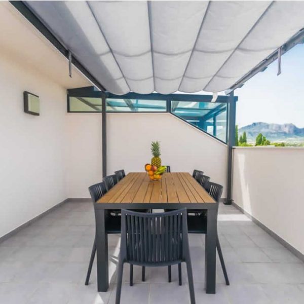Mesa y sillas aluminio muebles de exterior o terraza