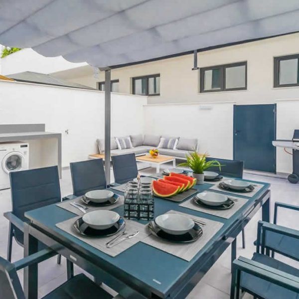 Muebles exterior o terraza aluminio mesa y sillones