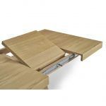 detalle mesa comedor extensible cerrado cuadrada moderna intempo kubica sakura chapa natural salon