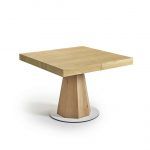 mesa comedor cuadrada intempo extensible moderna salon chapa natural pie octogonal