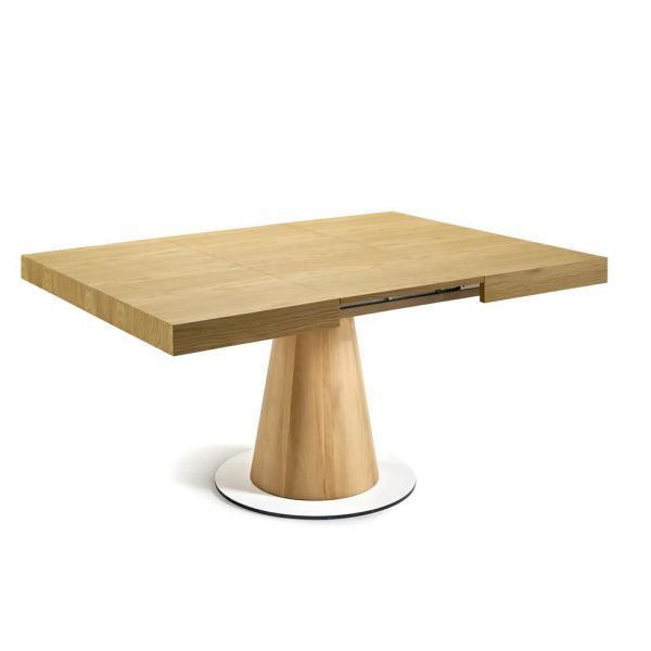 mesa comedor moderna sakura extensible abierta cuadrada guia chapa natural salon