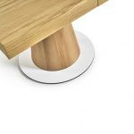 detalle pie conico haya maciza mesa comedor moderna cuadrada sakura salon extensible