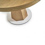 detalle pie octogonal haya maciza mesa comedor moderna redonda intempo salon extensible