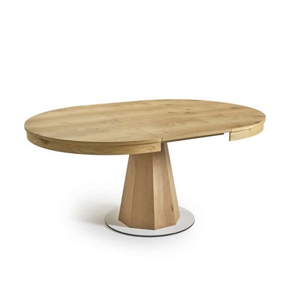 mesa comedor moderna intempo extensible redonda guia chapa natural
