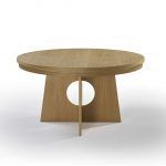 mesa comedor redonda fija kupra salon chapa natural