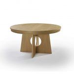 mesa comedor redonda fija kupra salon chapa natural lado