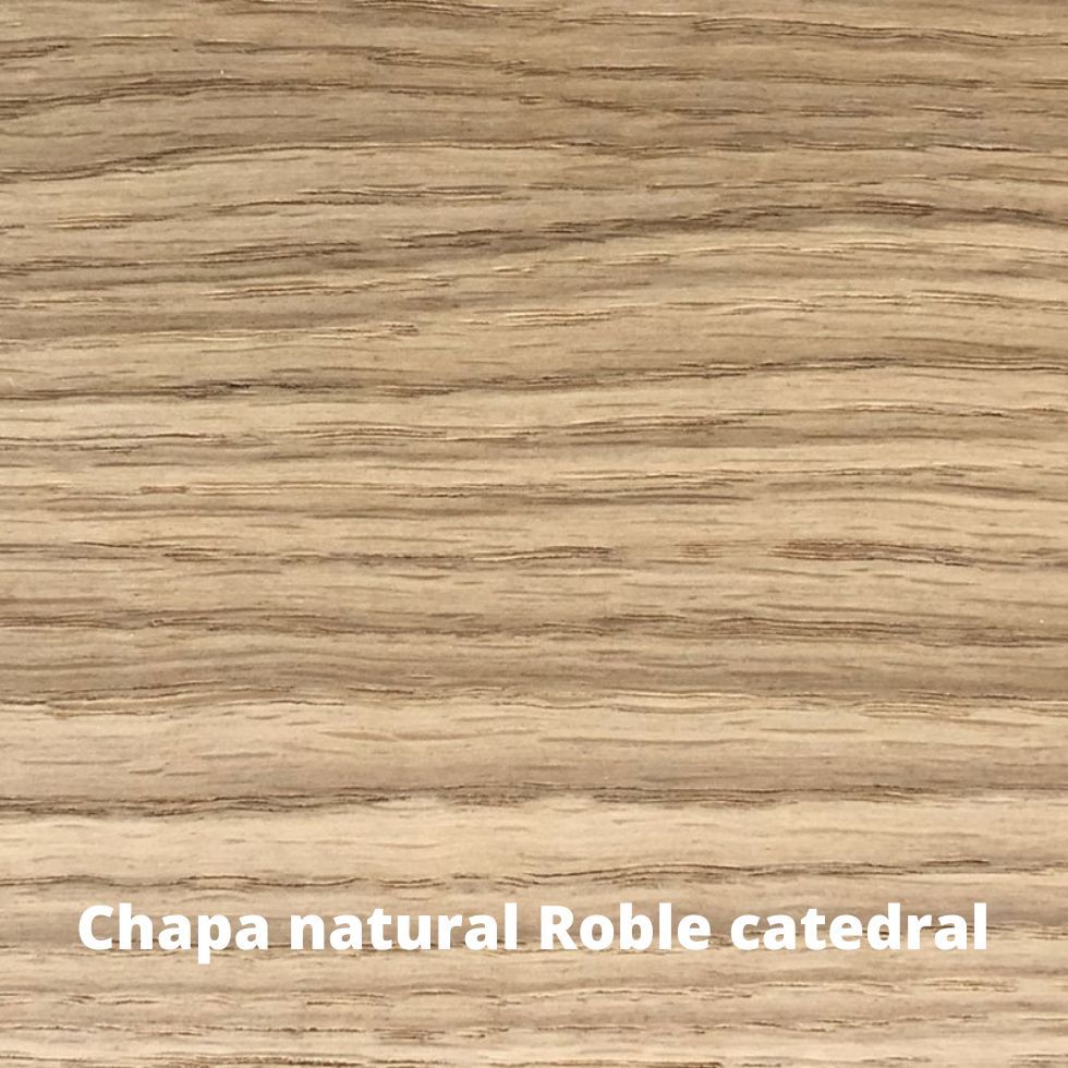 muestra en chapa natural de roble catedral