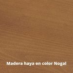 muestra en madera de haya maciza color nogal