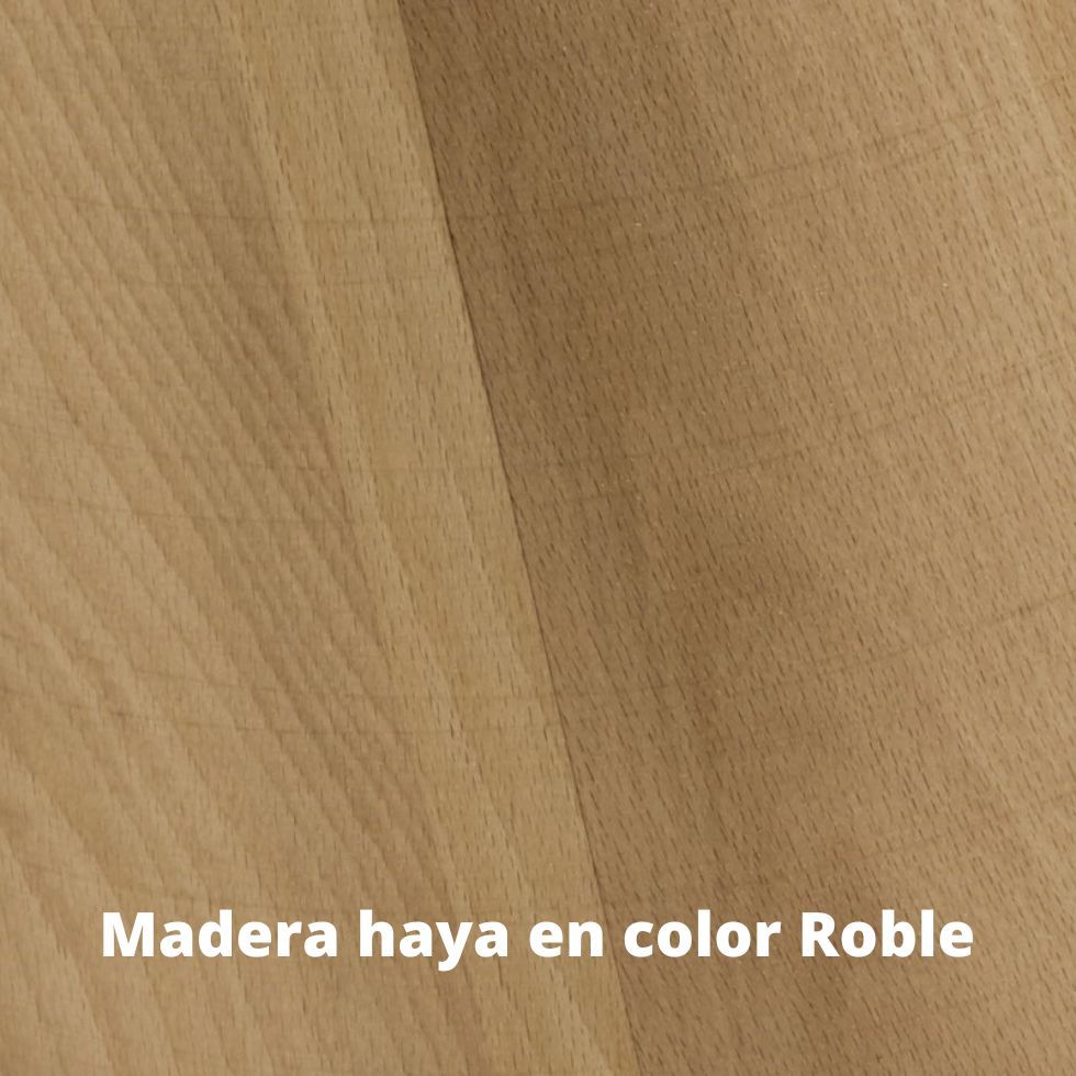 muestra en madera de haya maciza color roble