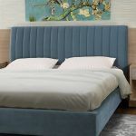 detalle cabezal moderno tapizado acolchado dormitorio colgar