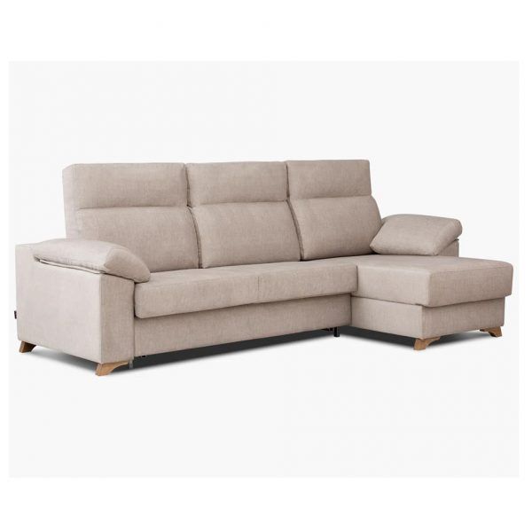 sofa cama chaiselongue moderno patas madera tapizado apertura italiana