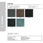 muestrario tejidos tapizados referencia canyon de tayber