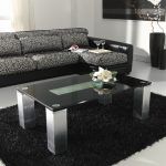 ambiente mesa centro moderna fija vision wood laca tapa cristal salon rectangular