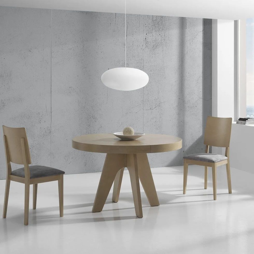 386 MAGNA MESA COMEDOR EXT. REDONDA AMBIENTE.980X980 mesa comedor redonda extensible magnapie central moderna