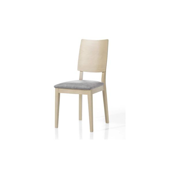 silla moderna nordica madera haya tapizado elsa cocina salon comedor hosteleria
