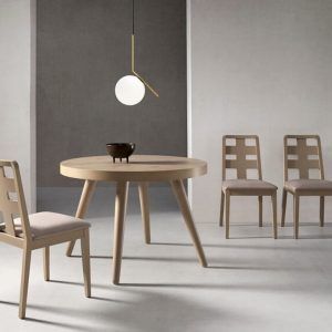 mesa comedor redonda boheme extensible moderna patas conicas salon moderna nordica