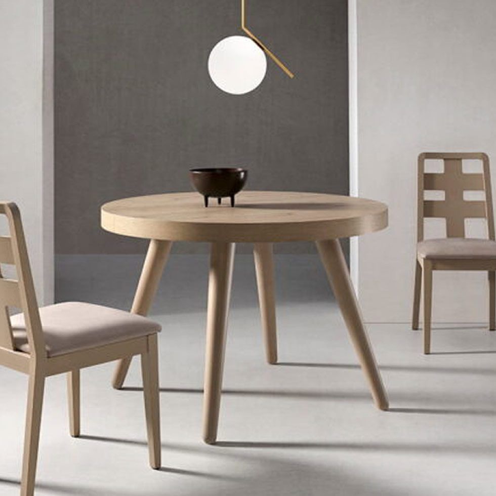 mesa comedor redonda boheme extensible moderna patas conicas salon moderna nordica