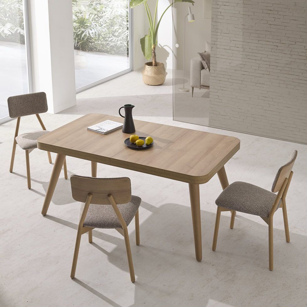 389 BOHEME MESA COMEDOR EXT.RECTANG OTRA.980X980 ambiente mesa comedor rectangular boheme extensible moderna patas conicas salon nordico