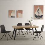 ambiente mesa comedor moderna boheme rectangular extensible moderna patas conicas salon nordico