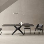 ambiente mesa comedor moderna rectangular extensible salon porcelanico clara
