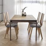 ambiente mesa comedor moderna fabia extensible rectangular chapa haya salon