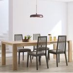ambiente mesa comedor rectangular extensible moderna fannia chapa natural cuadrada
