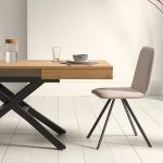 detalle mesa helena elevable extensible helena comedor centro electrica chapa natural acero moderna salon
