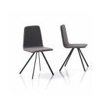 silla metalica junco carcasa tapizada moderna industrial salon comedor