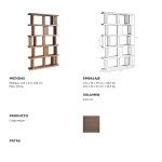detalles estanteria moderna vanguardista lucilla nogal madera salon despacho comedor
