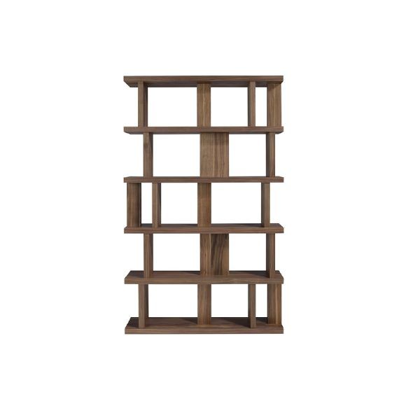 estanteria libreria moderna vanguardista lucilla nogal madera salon despacho